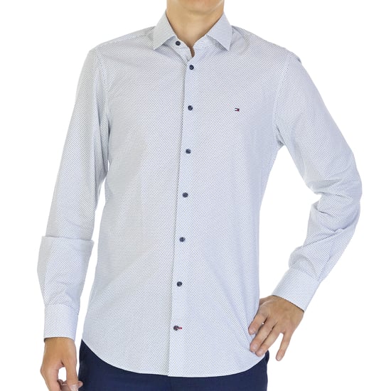Tommy Hilfiger Homme Chemise Poplin Slim Fit   manches longues Bleu - Image 1