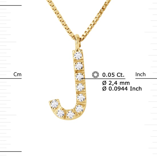 DIADEMA - Necklace with Diamonds - J -Yellow Gold