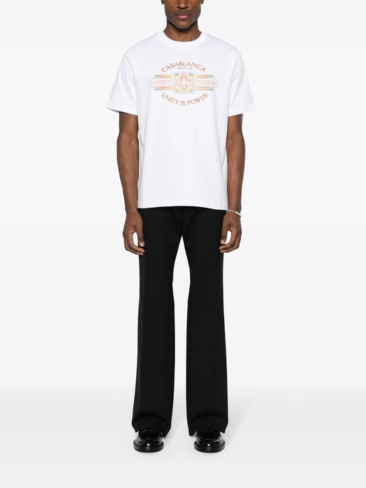 Casablanca Einigkeit ist Macht Bedrucktes T-Shirt in Weiß - Image 5