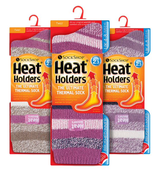 HEAT HOLDERS - 3er Pack Multipack Damen Isolierte Thermosocken für den Winter - Block Stripe - Image 2