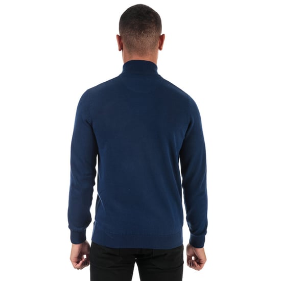 Men's Lacoste Stand-Up Collar Cardigan in Blue