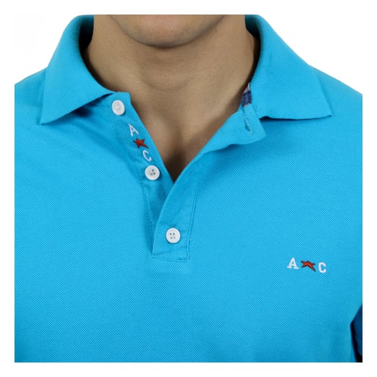 Andrew Charles Mens Polo Short Sleeves Light Blue SEFU