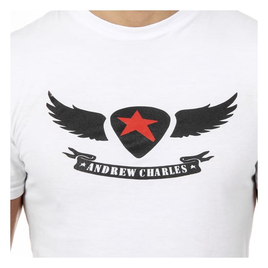 Andrew Charles Mens T-Shirt Short Sleeves Round Neck White KEITA