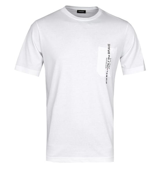 Diesel Just Pocket White T-Shirt - Image 1