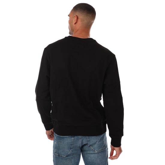 Herren Calvin Klein Jeans Relaxed Baumwoll-Terry Sweatshirt in Schwarz - Image 2