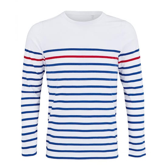 SOLS - "Matelot" T-Shirt für Herren Langärmlig (Weiß/Königsblau/Rot) - Image 1