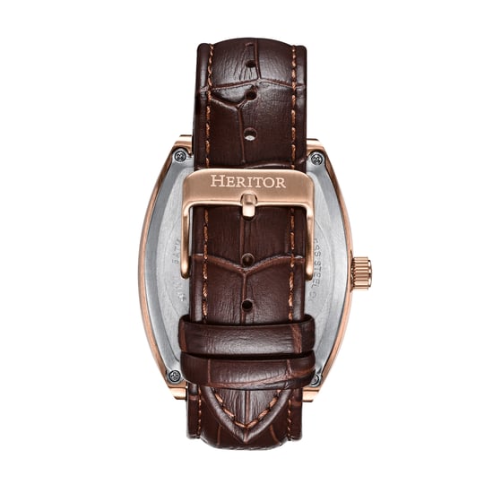 Heritor Automatische Masterson Semi-Skelett Lederarmbanduhr - Image 3