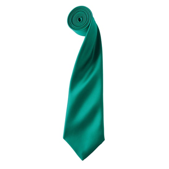 Premier Mens Plain Satin Krawatte (Schmales Blatt) (Smaragd) - Image 1