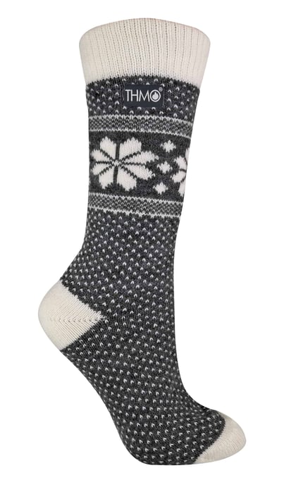THMO - Damen Vintage Nordic Fairisle Style Winter Wool Blend Socken - Image 1