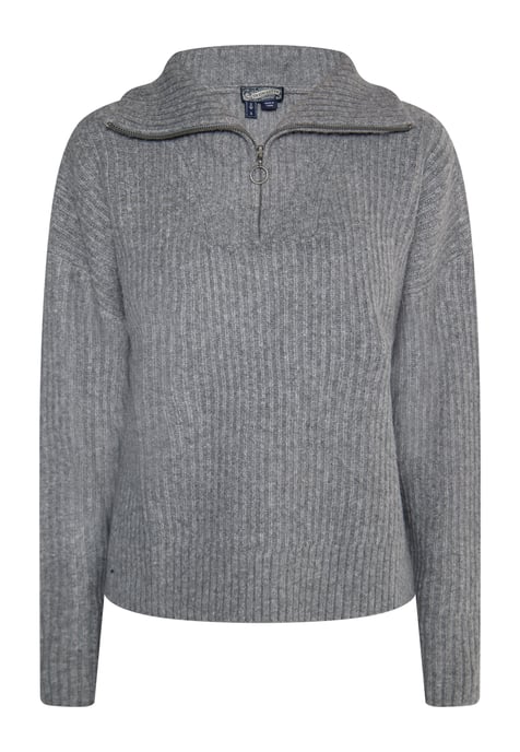 Dreimaster Rippstrick-Troyer Damen grau melange - Image 1