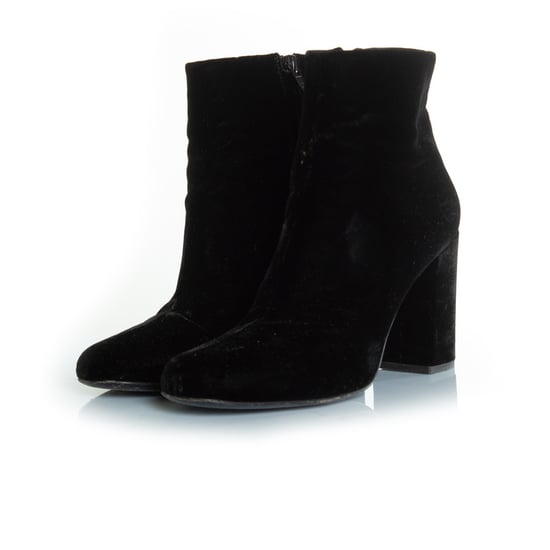 schwarze Samt-Stiefeletten - Image 1