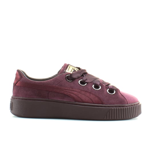 Puma Platform Kiss Velvet Womens Burgundy Trainers