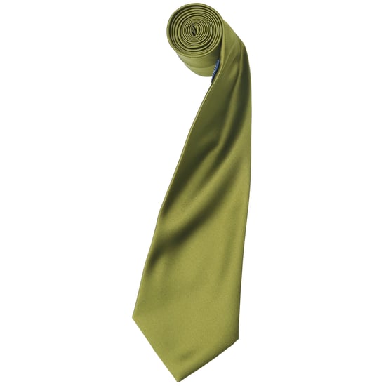 Premier Mens Plain Satin Krawatte (schmale Klinge) (2er-Pack) (Khaki) - Image 1