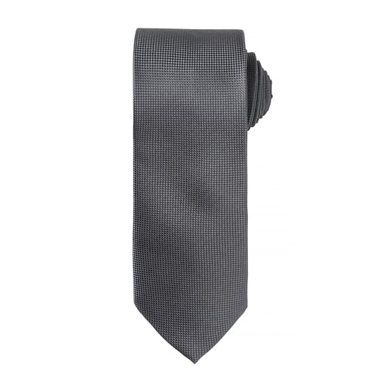 Premier Mens Micro Waffle Formal Work Krawatte (Dunkelgrau) - Image 1