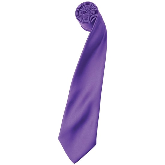 Premier Mens Plain Satin Krawatte (schmale Klinge) (2er-Pack) (Rich Violet) - Image 1