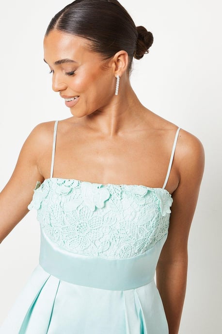 Petite Lace Trim Midi Dress