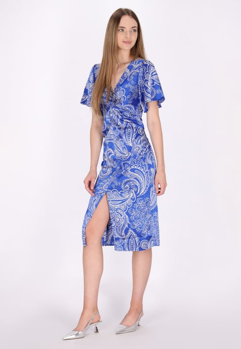 Dreimaster Kleid Damen Weiss Flieder - Image 3