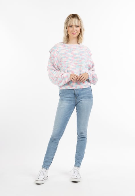 Mymo Strickpullover Damen Rosa Mehrfarbig - Image 2