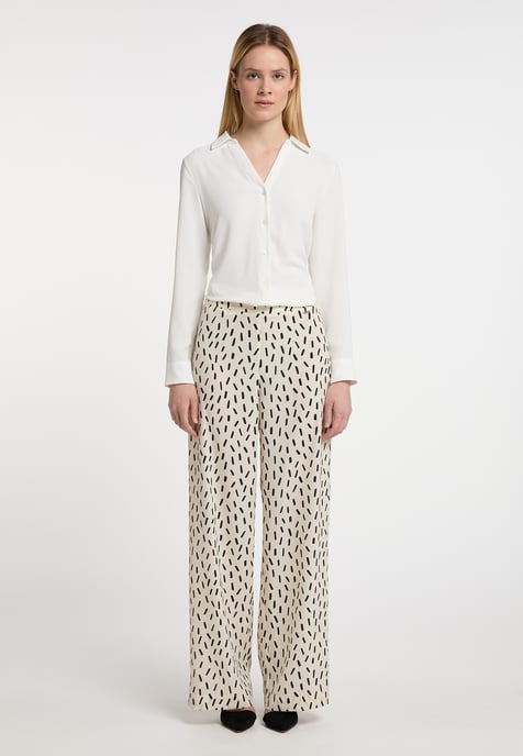 Dreimaster Stoffhose Damen wollweiß schwarz - Image 2