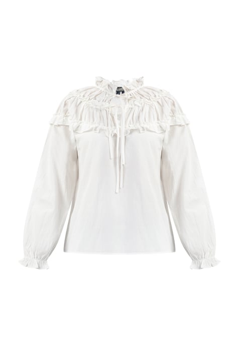 Dreimaster Bluse Damen Wollweiß - Image 1