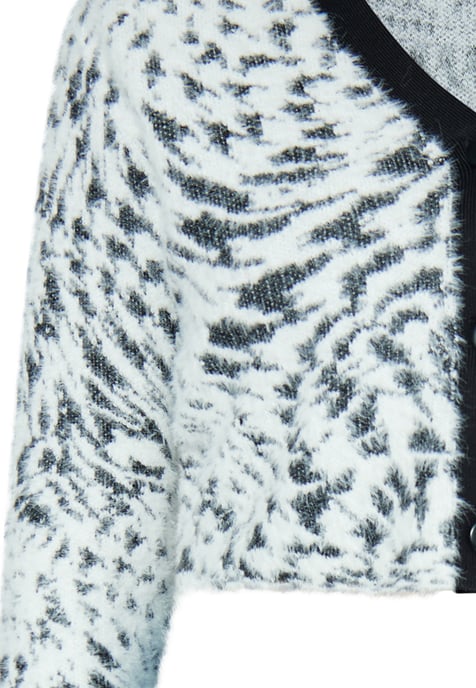 Mymo Strickjacke Damen weiss schwarz - Image 3