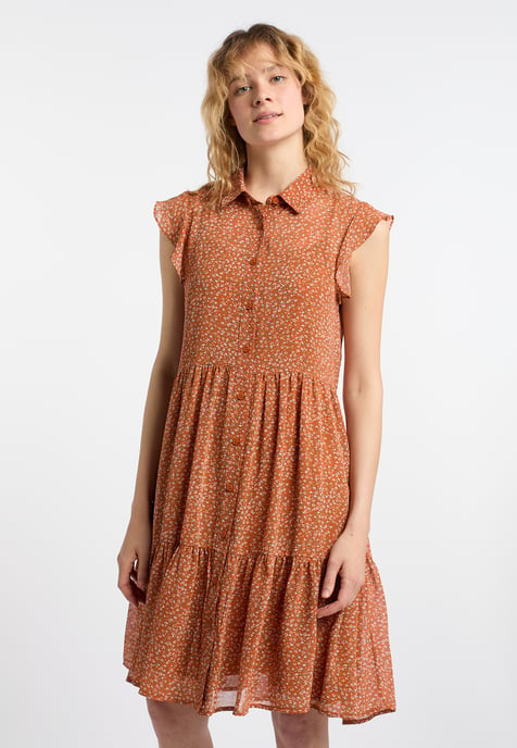 Dreimaster Blusenkleid Damen Orange Mehrfarbig - Image 3