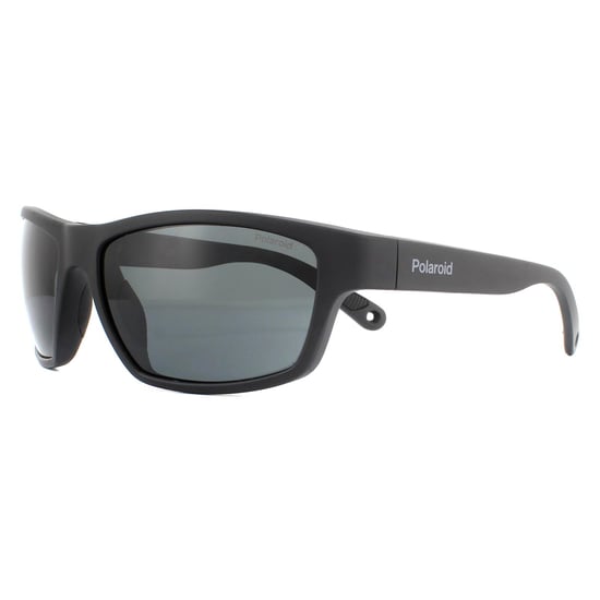 Polaroid Sport Wrap Mens Black Grey Polarized Sunglasses