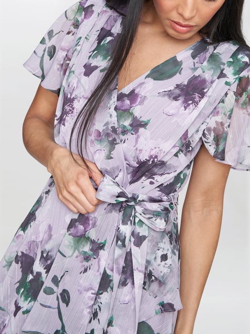 RUBY Printed Tiered Maxi Dress with Belt
