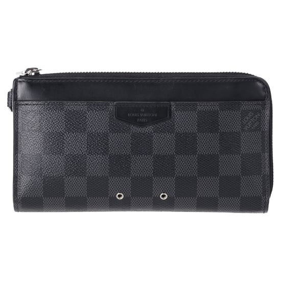 Louis Vuitton Dragonne Zippy Damier Geldbörse aus schwarzem beschichtetem Canvas - Image 1