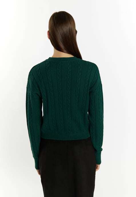 Mymo Strickpullover Damen dunkelgrün - Image 4