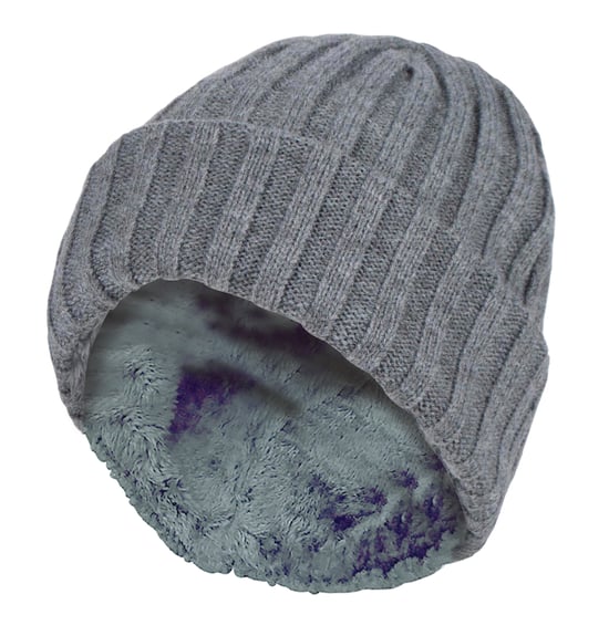 Wärmehalter - Jungen jeden Tag lässig tragen gerippte Turnover Wintermütze für Kinder - Pebble Melange - Image 1