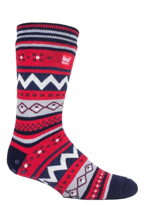 Nordisch gemusterte, rutschfeste Herren-Thermo-Pantoffel-Socken mit Greifern - Image 1