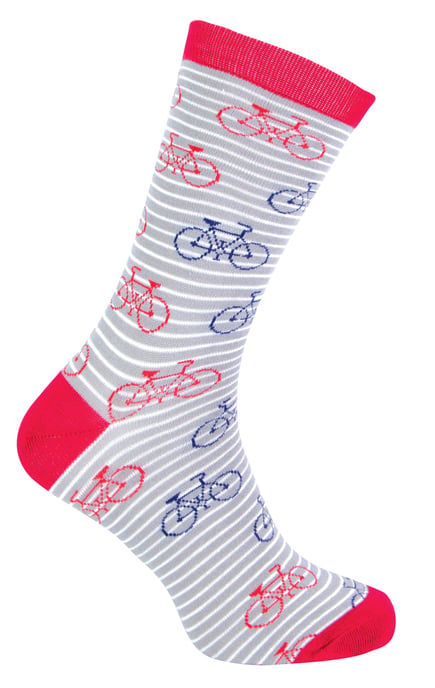 Herr Heron - Herren Bambus Socken | Neuheit Funky Socken | Gemusterte Argyle gestreifte Socken | Atmungsaktiv Weich | Geschenke für Ihn - Bike (Grau) - Image 1
