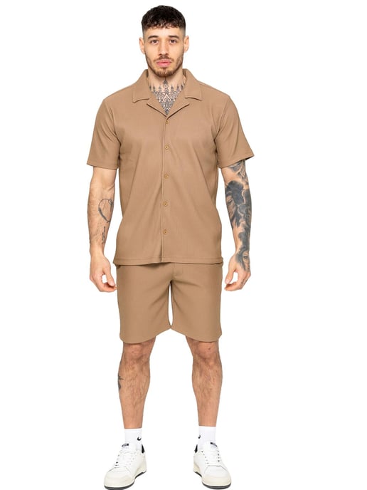 Enzo | Herren Strukturierte Hemden & Shorts Set - Image 1