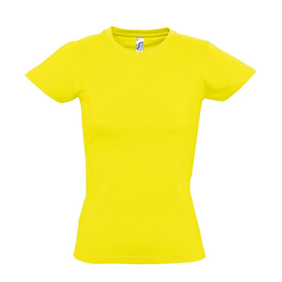 SOLS Womens/Ladies Imperial Heavy Short Sleeve T-Shirt (Lemon) - Image 1