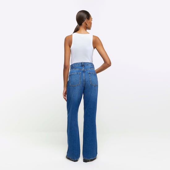 River Island Womens Straight Jeans Blue High Waisted Relaxed