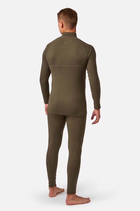 Bodyfit Zip Neck Baselayer Dark Khaki