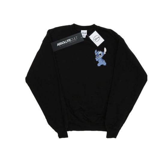 Disney Girls Lilo And Stitch Stitch Backside Breast Print Sweatshirt (Black)