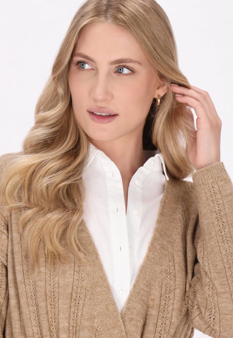 Dreimaster Cardigan Damen Beige - Image 5