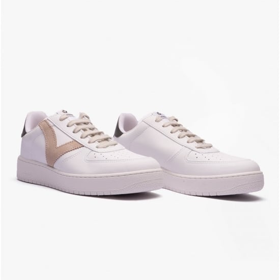 MADRID CONTRAST FAUX LEATHER Womens Trainers Taupe