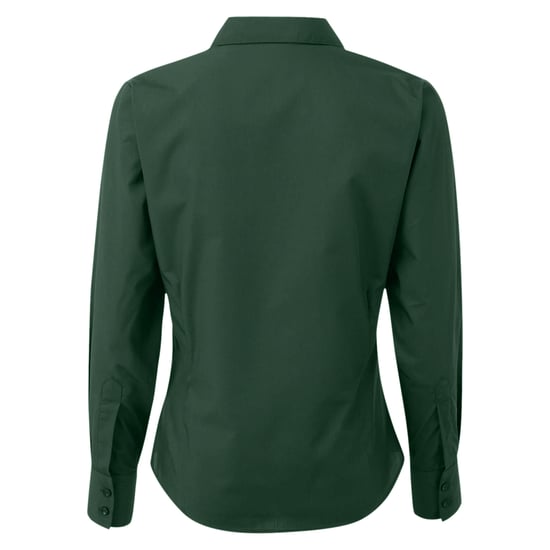 Premier Womens/Ladies Poplin Long Sleeve Blouse / Plain Work Shirt (Bottle)