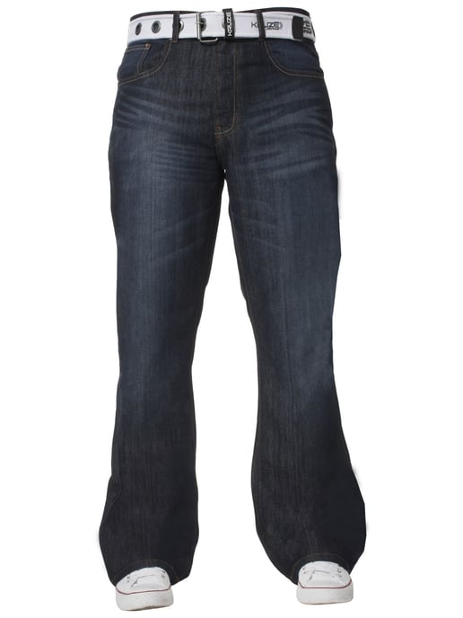 Kruze Herren Bootcut Denim Jeans - Image 4