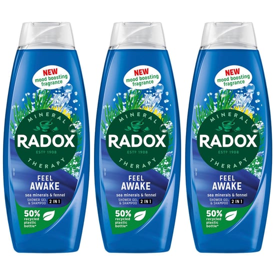 Radox Body Wash & Shampoo 2in1 Feel Awake Men with Fennel & Sea Minerals 675ml, 3 Pack