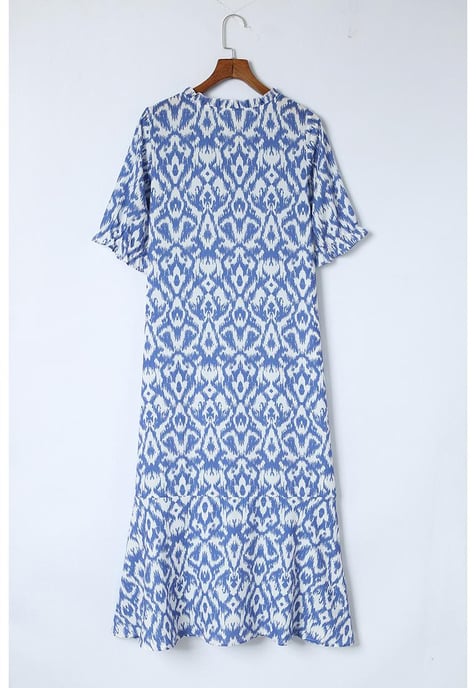 Damen Maxikleid mit geometrischem Print in Himmelblau - Image 6
