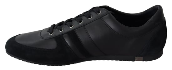 Dolce & Gabbana - Chaussures de sport en cuir noir avec logo pour hommes - Image 6