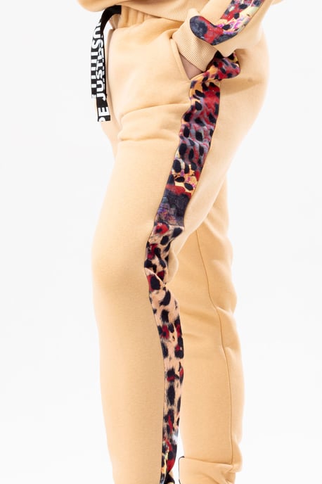 Hype Womens Hazelnut Animal Print Label Joggers - Image 6