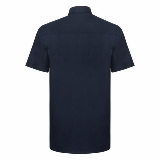 Russell Collection Oxford Herren Hemd, Kurzarm, pflegeleicht (Helles Marineblau) - Image 2
