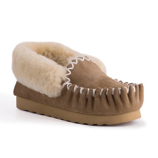 Aus Wooli Australia Hand Stitched Womens Sheepskin Moccasin