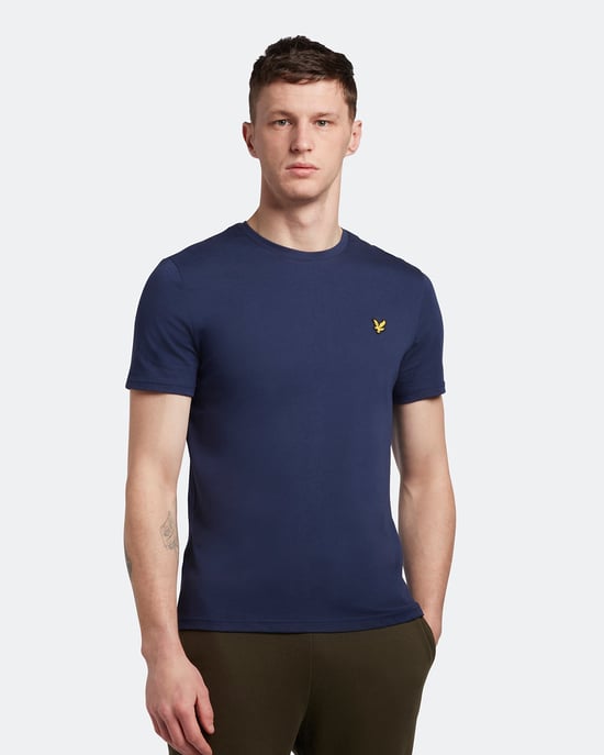 Lyle & Scott Einfarbiges T-Shirt in Marineblau - Image 2