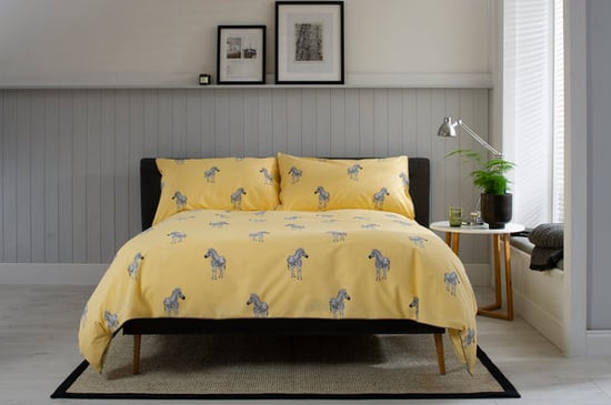 The Lyndon Company Zebra Double Duvet Set Double Size Yellow